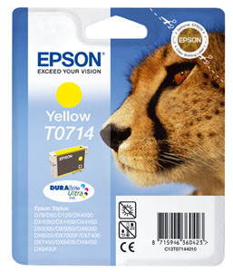 Tintapatron Epson T0714 sárga